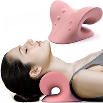 Neck Shoulder Stretcher Relaxer Cervical Chiropractic Traction Device Pillow for Pain Relief Cervica, 03 Pink