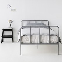 마켓비 RELLY 철제 침대 싱글사이즈 S 100x200, 실버