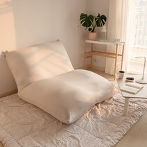 침대 소파를 하나로 왕쿠션 빈백, 왕쿠션 빈백 더블(싱글1+1)+더블커버증정, 아이보리