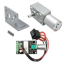 가감속모터 모터속도조절기 액츄에이터 감속기 jgy-370 dc 모터 저속 전기베이스 6v 12v 24v + 브래킷 세트 + 속도 모터 컨트롤러, 24v 150rpm, 패키지 d