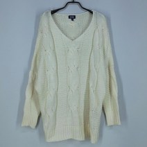 빈티지다온 플라스틱아일랜드 여 가오리핏 니트탑 아이보리