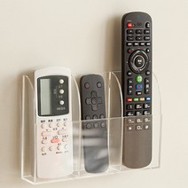 준리테일 투명 아크릴 벽걸이 리모컨거치대 TV 리모컨찾기 에어컨 리모컨정리함 꽂이, 투명 리모컨 거치대 1구