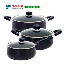 키친아트 쥬노(JUNO) 블랙경질냄비 3종(A)SET(18편+20양+24양)
