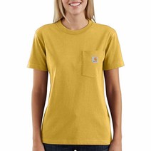 Carhartt 여성용 K87 작업복 포켓 반소매 티셔츠 (레귤러 및 플러스 사이즈) Carhartt 골드 헤더, XX-Large, Carhartt Gold Heather