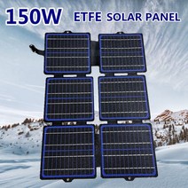 휴대용태양광 캠핑 대용량 태양광 충전기 150W 접이식 태양 전지 패널 ETFE 5V/12V 방수 태양열 충전기 휴, 02 black_02 75W