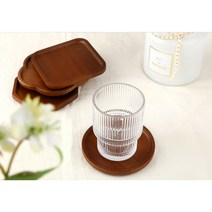 우드 티코스터 컵받침 (4type), 사각