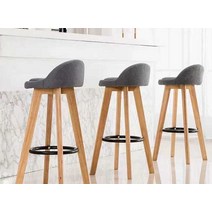 원목바의자 등받이 바체어 높은의자 홈바의자 아일랜드식탁의자 원목 바텐의자, 그래스 그린 코튼린넨 73cm