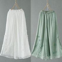 tagi 빈티지 여자 쉬폰 배기 바지 빅사이즈 와이드 팬츠 루즈핏 슬랙스