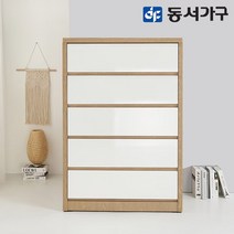 동서가구 피츠 루핀 1000 5단 서랍장 PRS015, 색상:워시화이트
