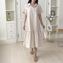 플랩 플랩 코코 린넨 카라 원피스