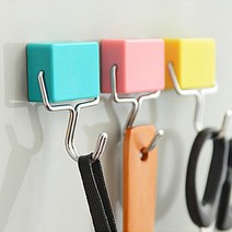 리브이마켓 파스텔 자석 후크 냉장고 다용도 열쇠 걸이 행거, 1개, 핑크