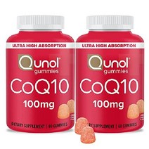 CoQ10 구미 쿠놀 100mg 맛있는 보조제 비건 글루텐 프리 초고흡수성 2개월분 공급(60개 2팩), 코큐텐, 60 카운트(2팩)
