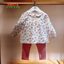 아가방 중계점*유아대전*올슨블라우스상하 꽃프린트 사랑스러워 골지 레깅스 편안해