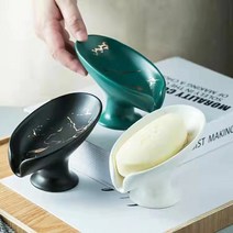 고급 도자기 비누받침 럭셔리 세라믹 물빠지는 대리석 무늬 비누홀더 3color, 그린