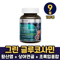 그린 글루코사민 황산염 비타민 초록입홍합 상어연골 분말 함유 캡슐 정타입 먹는방법, 9통, 120정
