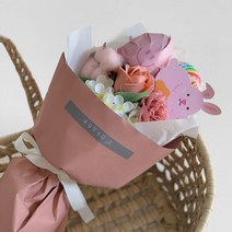 킨더조이 꽃다발 공룡 꽃다발 간식 캐릭터 꽃다발, 토끼