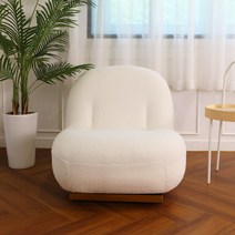 RM디자인 안즈니 양털 소파 저상형 낮은 패브릭 회전형 카페 편한 1인용 좌식 쇼파, 안즈니쇼파-회전형 화이트