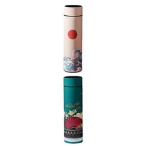 2pcs 진공 물병 LED 온도 터치 디스플레이, 22.5cmx6.5cm, 스테인레스 스틸, 화이트 그린