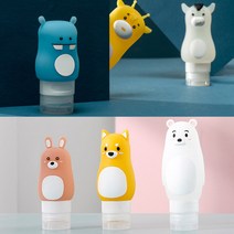 더숨 실리콘 여행용 휴대용 화장품 용기 공병 애니멀, 1개, 파란하마(50ml)