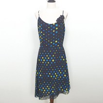 빈티지다온 빈티지 블랙 땡땡이 코사지 나시 원피스