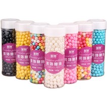 베이킹 아라잔 모음 스프링클 케이크장식 파스텔 식용구슬 설탕 믹스 데코, 화이트 2/4/7mm(500g)