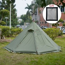 텐트 스노우 스커트와 함께 새로운 피라미드 텐트 초경량 야외 캠핑 Teepee 굴뚝 구멍 요리 관찰 조류 배낭 텐트, 1. CHINA, 2. Green Flysheet