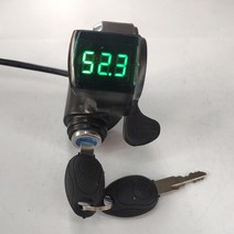 12v 24v 36v 48v 60v 72v ebike 엄지 스로틀 키 잠금 lcd 전기자전거 액세서리, 12-96v 녹색