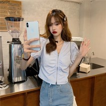 VSYOY 브이넥 지퍼 쉬폰 벌룬 원피스