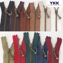 퀼팅맘 YKK지퍼 앤틱 자크 (빈티지 물방울), 03. 올리브그린[30cm]