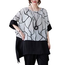 베러댓걸 물결라인 가오리 빅사이즈 블라우스