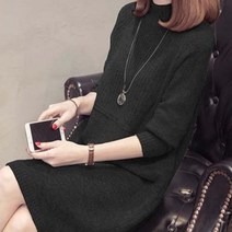 [기획] 데일로엔 여성용 가슴세로골지 짜임 반폴라 니트원피스 가을 겨울 원피스 폴라 폴라원피스 반폴라원피스 목폴라 가을원피스 겨울원피스
