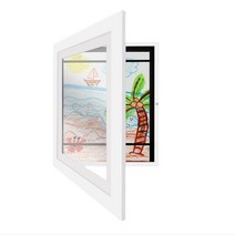 디지털 전자 액자 미니 모니터 사이니지 교체 가능한 일러스트 프레임 3D 이미지 디스플레이 아트 프로젝트 전면 개방사무실 가정 학교용수평 및 수직 형식, [01] White