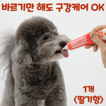 펫생각 하루치카 덴탈클린 강아지 치석제거 발라만 주는 치약 3종 천연 효소 딸기향 메론향, 1개, 딸기