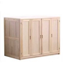 낮은 이불장 원목 장롱 장롱 옷장 수납 이불 정리함, 120x60x90 나무색   문 4개