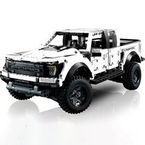 2018 포드 랩터 F-150 픽업 트럭 레이싱 자동차 MOC 빌딩 블록 모델, 01 Upgrade White