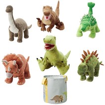 이케아 예텔리크 공룡 티라노 브론토 스테고 안킬로 사우르스 벨로키랍토르 트리케라톱스 애착인형, 7.수납가방, 55cm