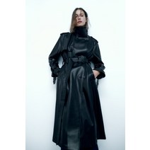 자라 ZARA 독일직구 벨트가 있는 인조 가죽 트렌치 - 블랙
