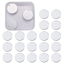 BENECREAT 30팩 0.8인치(20mm) 원형 스탬핑 블랭크 알루미늄 펜던트 스냅 보관 케이스 포함 목걸이 팔찌 주얼리 참 개 태그 각인 가성비 추천 미국직구