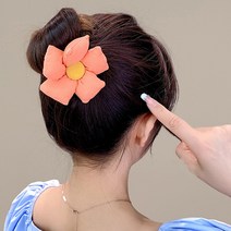 플라워 올림머리밴드 예쁜당고머리 헤어끈 똥머리밴드 당고머리헤어끈 업스타일, 블루