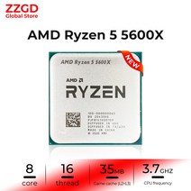 Amd ryzen 5 5600x 신제품 r5 5600x3.7ghz 6 코어 12 와이어 cpu 프로세서 7nm 65w l3 32m 100-0000000 65 슬롯 am4