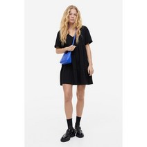 H&M 티어드 저지 드레스 블랙 1139178003