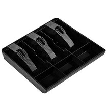 상자 교체 돈 보관함 등록 슈퍼마켓 상점 보관 주최자 용 트레이 서랍 삽입, 24.6x24.4x3.5cm, 검은 색, 1개