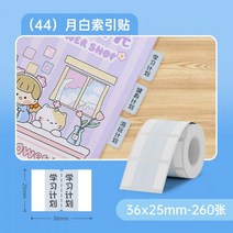 님봇 라벨지 [B21 특수인덱스스티커] 징첸인덱스스티커 라벨용지 편의스티커 라벨스티커 마크노트 비고분류스티커 책갈피 북마크용지 학생용 방수마커스티커, 【44 】문 화이트 인덱스 스티커