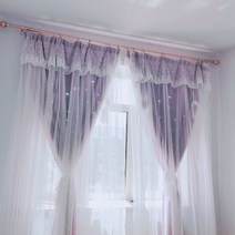 이중 레이스 암막커튼 (핀형) 예쁜커튼 인테리어 커튼 주문제작 거실 암막커튼