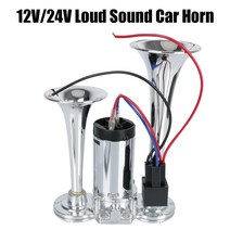 부품 110dB 듀얼 트럼펫 전기 스피커 바이크 오토바이 보트 트럭 12V/24V 자동차 에어 혼 세트 와이어 및 릴레이 슈퍼 라우드