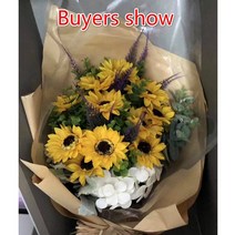 비누꽃 비누꽃바구니 꽃다발 플라워박스 25 개대 해바라기 비누 꽃 머리 꽃다발 선물, 연보라색