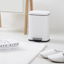 [JAJU/자주] 조용히 닫히는 휴지통 5L_화이트, FR, 화이트