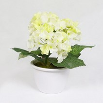 Puleo International 25.4cm 인공 화분 흰색 수국 식물 USA 미국, White