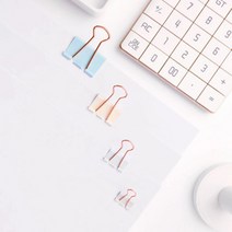 델리 파스텔골드 더블클립 페이퍼 홀더 세트 44개입, 단품