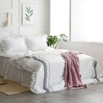 포근하니 시원한 대나무원단 스칼렛 뱀부 여름이불+패드+베개세트 (자수레이스형)